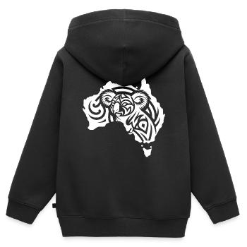 Koala im Australischer Kontinent Tattoo Sytyle - Kinder Premium Organic Zip Hoodie - Schwarz - Hinten - AI Model Kid Male (0cm)