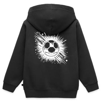 Fliegender Fußball Schuss Tattoo Logo Style - Kinder Premium Organic Zip Hoodie - Schwarz - Hinten - AI Model Kid Male (0cm)