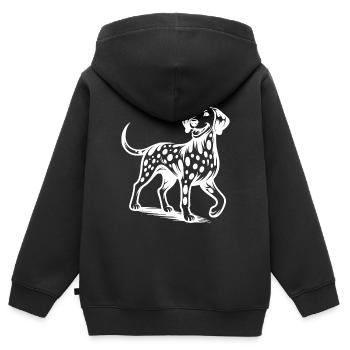 Knuffiges Hunde Vierbeiner Dalmatiner Porträt - Kinder Premium Organic Zip Hoodie - Schwarz - Hinten - AI Model Kid Male (0cm)