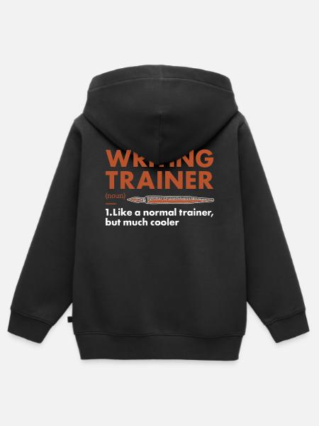 Writer Trainer Definition Writing - Kinder Premium Organic Zip Hoodie - Schwarz
