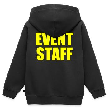 Event staff - Kinder Premium Organic Zip Hoodie - Schwarz - Hinten - AI Model Kid Male (0cm)