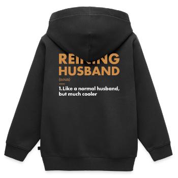 Pure Husband Definition Reining - Kids Premium Organic Zip-up Hoodie - black - Back - AI Model Kid Male (0cm)