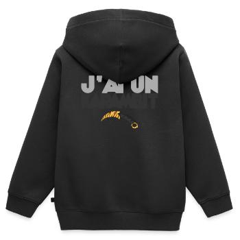 J'ai un karambit - Sweat Premium à capuche zippé enfant bio - noir - Dos - AI Model Kid Male (0cm)