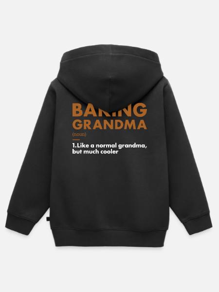 Baker Grandma Definition Baking - Kinder Premium Organic Zip Hoodie - Schwarz