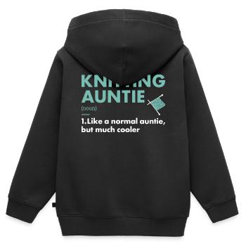 Knitter Auntie Definition Knitting - Kinder Premium Organic Zip Hoodie - Schwarz - Hinten - AI Model Kid Male (0cm)