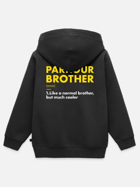 Traceur Brother Definition Parkour - Kinder Premium Organic Zip Hoodie - Schwarz