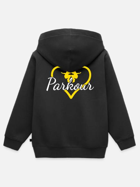 Traceur Heart Parkour - Kinder Premium Organic Zip Hoodie - Schwarz