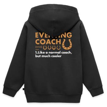 Cavalier Entraîneur Définition Concours complet - Sweat Premium à capuche zippé enfant bio - noir - Dos - AI Model Kid Male (0cm)