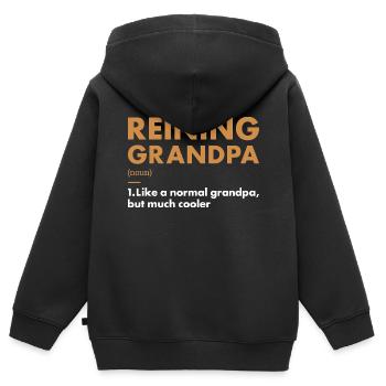 Pure Grandpa Definition Reining - Kids Premium Organic Zip-up Hoodie - black - Back - AI Model Kid Male (0cm)