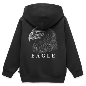 aigle - Sweat Premium à capuche zippé enfant bio - noir - Dos - AI Model Kid Male (0cm)