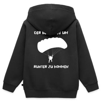 Der Beste Weg Um Runter Zu Kommen Paragleiter - Kinder Premium Organic Zip Hoodie - Schwarz - Hinten - AI Model Kid Male (0cm)