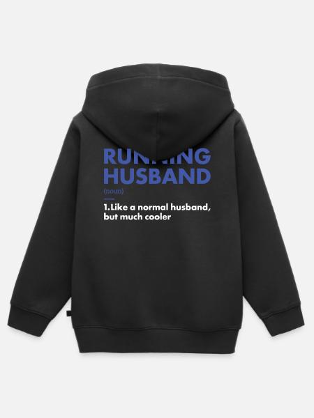 Sport Husband Running - Kinder Premium Organic Zip Hoodie - Schwarz