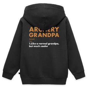 Sport Grandpa Archery - Kids Premium Organic Zip-up Hoodie - black - Back - AI Model Kid Male (0cm)