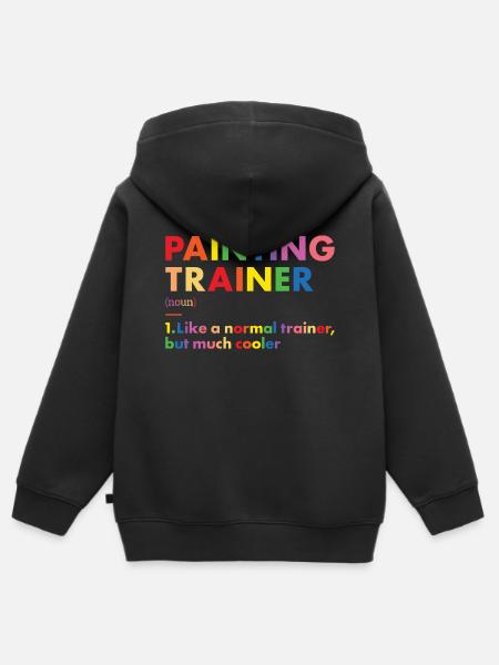 Painter Trainer Definition Painting - Kinder Premium Organic Zip Hoodie - Schwarz