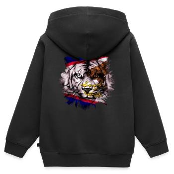Amerikanisch-Samoa - Kinder Premium Organic Zip Hoodie - Schwarz - Hinten - AI Model Kid Male (0cm)