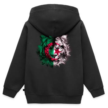 Algerien - Kinder Premium Organic Zip Hoodie - Schwarz - Hinten - AI Model Kid Male (0cm)