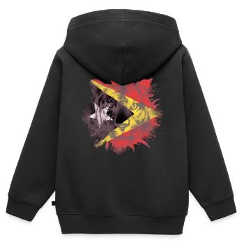 East Timor - Kids Premium Organic Zip-up Hoodie - black - Back - AI Model Kid Male (0cm)