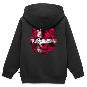 Dänemark - Kinder Premium Organic Zip Hoodie - Schwarz - Hinten - AI Model Kid Male (0cm)