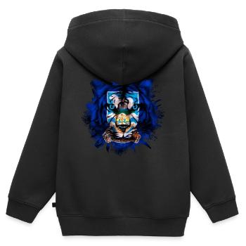 Falkland (Îles) - Sweat Premium à capuche zippé enfant bio - noir - Dos - AI Model Kid Male (0cm)