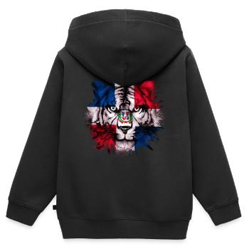 Dominikanische Republik - Kinder Premium Organic Zip Hoodie - Schwarz - Hinten - AI Model Kid Male (0cm)