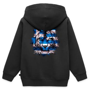 Grèce - Sweat Premium à capuche zippé enfant bio - noir - Dos - AI Model Kid Male (0cm)