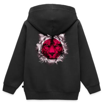 Japan - Kinder Premium Organic Zip Hoodie - Schwarz - Hinten - AI Model Kid Male (0cm)