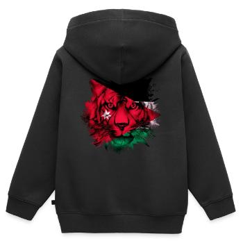 Jordan - Kids Premium Organic Zip-up Hoodie - black - Back - AI Model Kid Male (0cm)