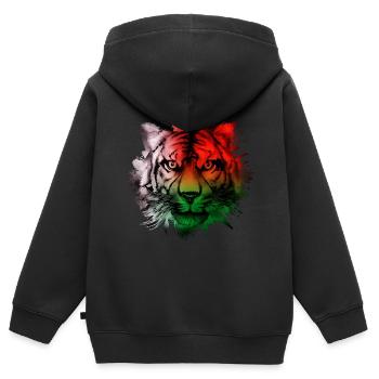Macédoine - Sweat Premium à capuche zippé enfant bio - noir - Dos - AI Model Kid Male (0cm)