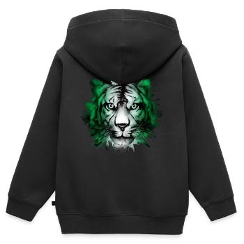 Nigeria - Kinder Premium Organic Zip Hoodie - Schwarz - Hinten - AI Model Kid Male (0cm)