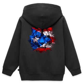 Puerto Rico - Kinder Premium Organic Zip Hoodie - Schwarz - Hinten - AI Model Kid Male (0cm)