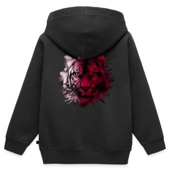 Qatar - Sweat Premium à capuche zippé enfant bio - noir - Dos - AI Model Kid Male (0cm)