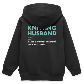 Knitter Husband Definition Knitting - Kinder Premium Organic Zip Hoodie - Schwarz - Hinten - AI Model Kid Male (0cm)