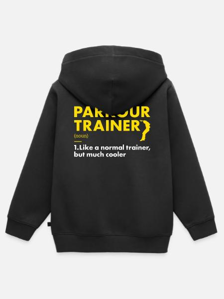 Traceur Trainer Definition Parkour - Kinder Premium Organic Zip Hoodie - Schwarz