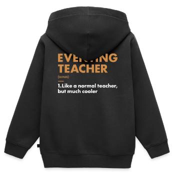 Cavalier Enseignant Définition Concours complet - Sweat Premium à capuche zippé enfant bio - noir - Dos - AI Model Kid Male (0cm)