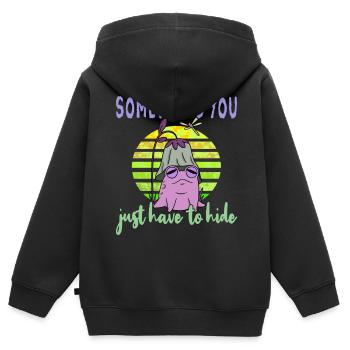 Depressionen Depression Frosch - Kinder Premium Organic Zip Hoodie - Schwarz - Hinten - AI Model Kid Male (0cm)