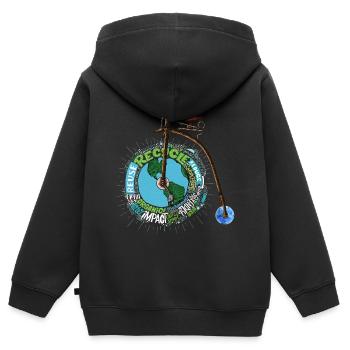 Umweltfreundliches Fahrrad, künstlerisches Hochrad Fahrrad - Kinder Premium Organic Zip Hoodie - Schwarz - Hinten - AI Model Kid Male (0cm)