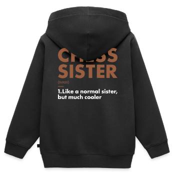 Chess Player Sister Definition Chess - Kinder Premium Organic Zip Hoodie - Schwarz - Hinten - AI Model Kid Male (0cm)