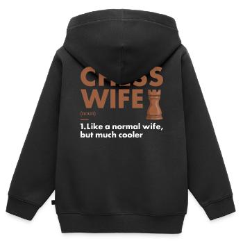 Chess Player Wife Definition Chess - Kinder Premium Organic Zip Hoodie - Schwarz - Hinten - AI Model Kid Male (0cm)