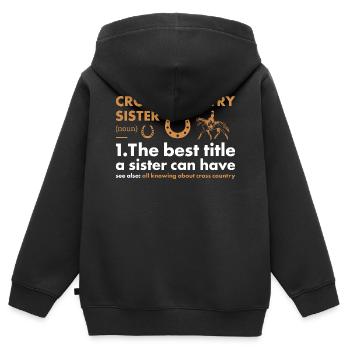 Rider Sister Definition Cross Country - Kinder Premium Organic Zip Hoodie - Schwarz - Hinten - AI Model Kid Male (0cm)