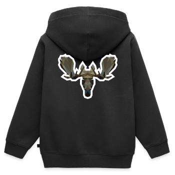 Low Poly Moosehead - Kids Premium Organic Zip-up Hoodie - black - Back - AI Model Kid Male (0cm)
