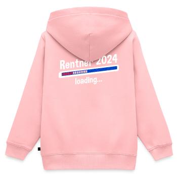Rentner 2024 Loading... Rente 2024 - Kinder Premium Organic Zip Hoodie - Rosa - Hinten - AI Model Kid Female (0cm)