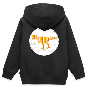 Dinosaure. Je suis un style génial. Animaux. Préhistoire - Sweat Premium à capuche zippé enfant bio - noir - Dos - AI Model Kid Male (0cm)