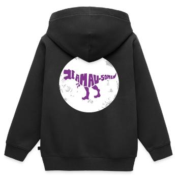 Dinosaure. Je suis un style génial. Animaux. Préhistoire - Sweat Premium à capuche zippé enfant bio - noir - Dos - AI Model Kid Male (0cm)