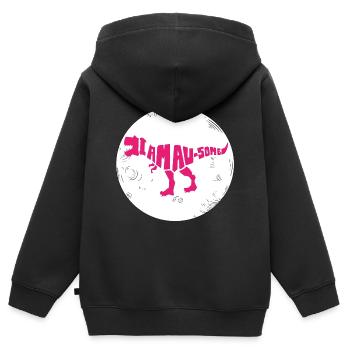 Dinosaure. Je suis un style génial. Animaux. Préhistoire - Sweat Premium à capuche zippé enfant bio - noir - Dos - AI Model Kid Male (0cm)
