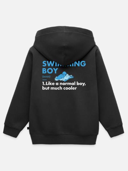 Sport Boy Swimming - Kinder Premium Organic Zip Hoodie - Schwarz