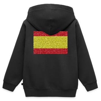 Spanien Flagge Fahne Glitzer spanische Flagge - Kinder Premium Organic Zip Hoodie - Schwarz - Hinten - AI Model Kid Male (0cm)