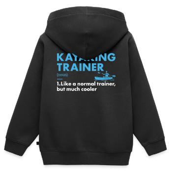 Kayaker Trainer Definition Kayaking - Kinder Premium Organic Zip Hoodie - Schwarz - Hinten - AI Model Kid Male (0cm)