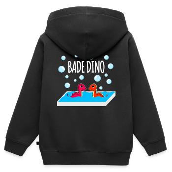 Bathing Dinos - Kids Premium Organic Zip-up Hoodie - black - Back - AI Model Kid Male (0cm)