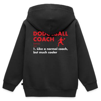 Définition de l’entraîneur sportif Ballon chasseur - Sweat Premium à capuche zippé enfant bio - noir - Dos - AI Model Kid Male (0cm)