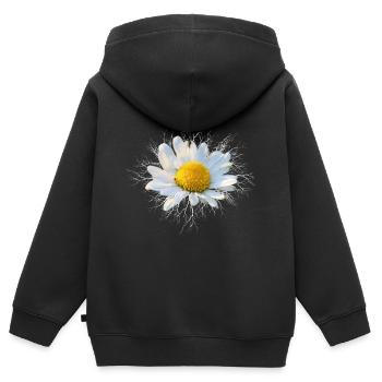 Margerite weiße Blume - Kinder Premium Organic Zip Hoodie - Schwarz - Hinten - AI Model Kid Male (0cm)